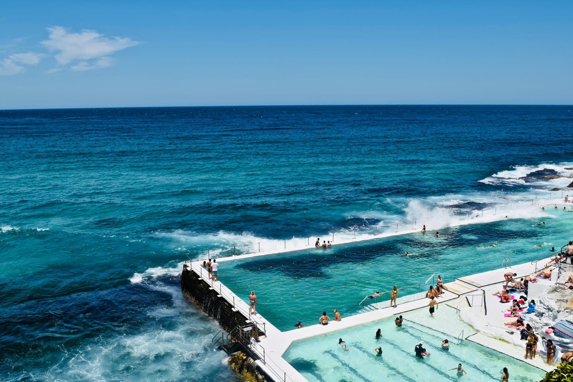 Surfboards ready for rental at Bondi Beach